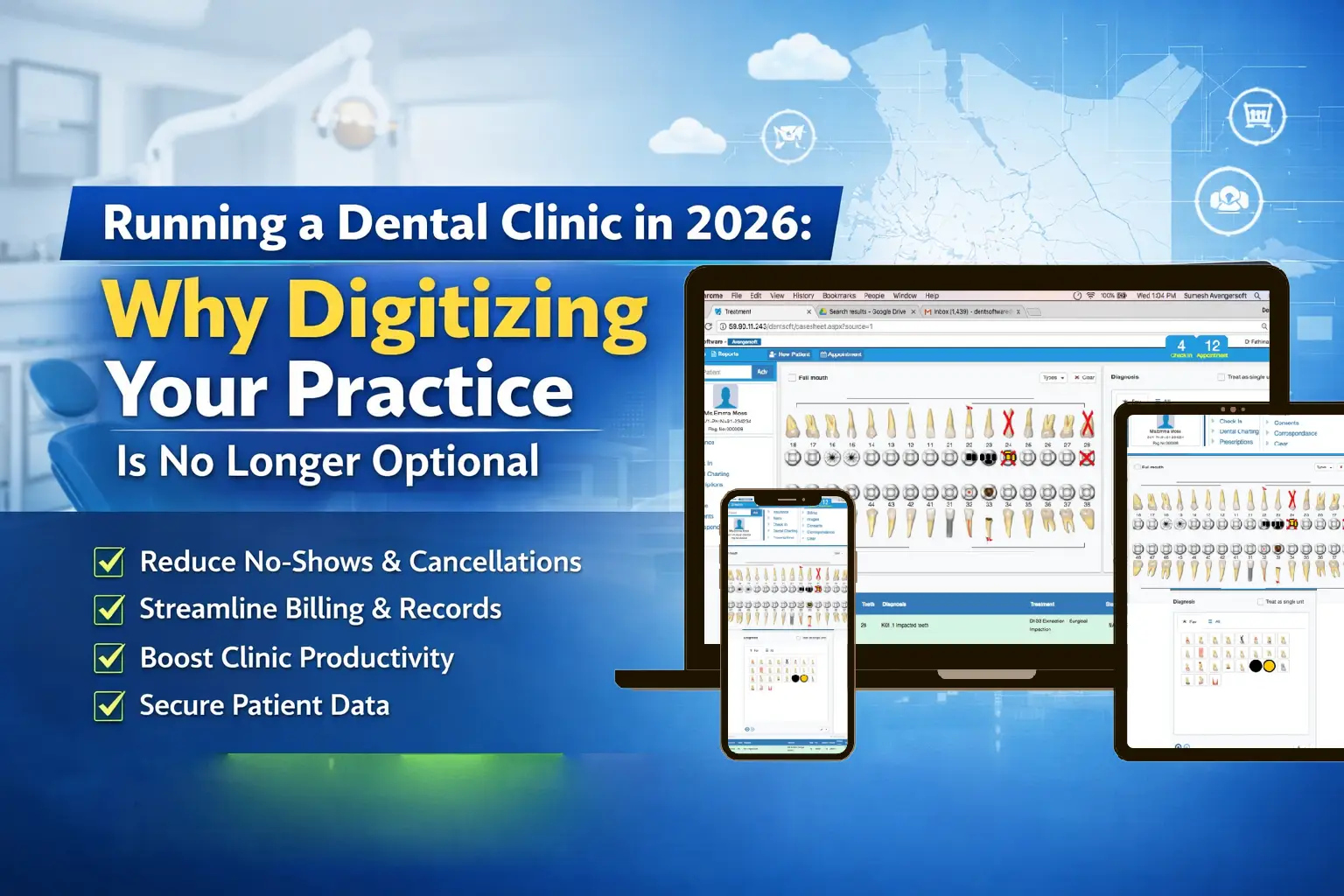 cloud dental software dashboard for dental clinic management